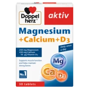 Illustration of the product packaging Doppelherz aktiv Magnesium + Calcium + D3 front view
